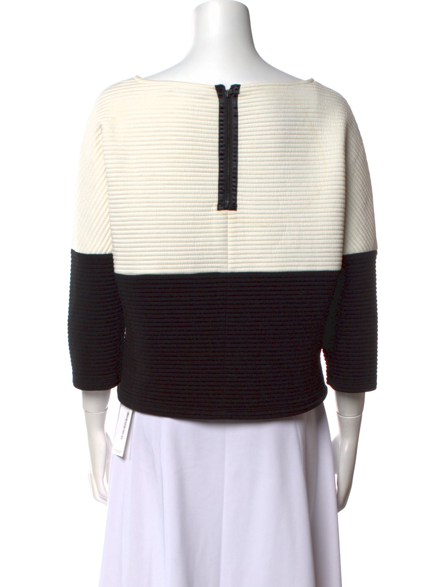 Alice + Olivia Striped Bateau Neckline Crop Top